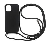 Ququcheng Funda Compatible con iPhone 11,Ajustable Collar Correa de Cuello Cordón Cuerda Carcasa TPU Bumper Silicona Skin Caso para iPhone 11-Negro