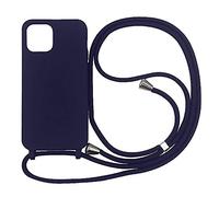 Ququcheng Funda Compatible con iPhone 11 Pro,Ajustable Collar Correa de Cuello Cordón Cuerda Carcasa TPU Bumper Silicona Skin Caso para iPhone 11 Pro-Azul