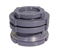 QuQuyi Adaptador de conector de tanque de agua de PVC de 3 pulgadas con tapones a través de tuberías a granel para barriles de lluvia, acuarios, estanques (juego de 1)