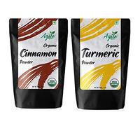 QURA Polvo de canela orgánica orgánica y polvo de cúrcuma orgánica, 400 g (200 g cada uno) Combo de refuerzo de inmunidad