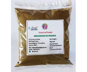 QURA SREE MADHAVA SAI Organics - Hoja de guayaba en polvo, 100 g, hoja seca pura, método tradicional 100% natural, sin conservantes