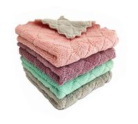 QURIPE Juego de 4 paños de limpieza de microfibra de 9.85 x 9.85 pulgadas paños de limpieza de platos de doble cara paños de limpieza reutilizables para muebles de casa mesa cocina ventanas etc.