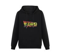 QURUMBAGH Bitcoin'S The Future Bitcoin Mens Hoodies Pullover Hoody Black Sweatershirt S
