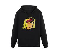QURUMBAGH Blondie Punk Band Logo Warhol Mens Hoodies Pullover Hoody Black Sweatershirt L