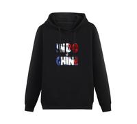 QURUMBAGH Indochine Hip-Hop Mens Hoodies Pullover Hoody Black Sweatershirt XL