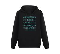 QURUMBAGH Intelligence Is The Ability To Adapt To Change Funny Stephen Hawking Mens Hoodies Pullover Hoody Black Sweatershirt S