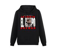 QURUMBAGH Jefe De Jefes Joaquin El Chapo Guzman Sinaloa Cartel Narco Drug King Mens Hoodies Pullover Hoody Black Sweatershirt M