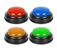 Qurygin 4 piezas 9x3,5cm Learning Buzzers - Zumbador con luz y sonido, zumbador para juegos de preguntas, zumbadores de juegos de televisión,Juego de TV y zumbadores en clase, botón de juego para