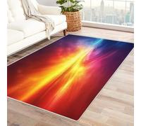 QUSAAOU Alfombra Antideslizante Lavable a Máquina, Paisaje cósmico Colorido Alfombra de área, Antideslizante Adecuada para Salón, Balcón, Lavable en MáQuina -90x120cm
