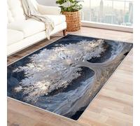 QUSAAOU Alfombra de área Vintage Antideslizante Árbol de Resplandor Blanco Alfombra Abstracto Respaldo, para Sala de Estar, Dormitorio, Oficina, Uso en Interiores（Blanco 254-150x210cm