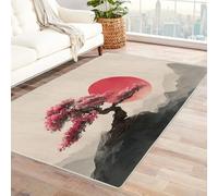 QUSAAOU Alfombras Abstractas Salon Modernas Lavable, Árbol bonsái Antideslizante para Habitacion para Adolescentes Comedor Dormitorio(Rosa 8-210x300cm