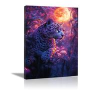 QUSAAOU Decoracion Salon Modernos Escena lunar boscosa con hongos felino silencioso Cuadros Para Salon Foto Con Lienzo Canvas Laminas Cuadro Dormitorio Decoracion Hogar Pared Quadro -30x45cmEnmarcado