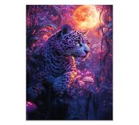QUSAAOU Decoracion Salon Modernos Escena lunar boscosa con hongos felino silencioso Cuadros Para Salon Foto Con Lienzo Canvas Laminas Cuadro Dormitorio Decoracion Hogar Pared Quadro -30x45cmSin marco