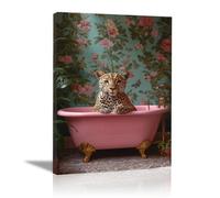 QUSAAOU Decoracion Salon Modernos Leopardo bañera revestimiento mural pies dorados Cuadros Para Salon Foto Con Lienzo Canvas Laminas Cuadro Dormitorio Decoracion Hogar Pared Quadro -20x30cm1 Sin marco