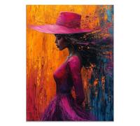 QUSAAOU Decoracion Tocado rosa ropa coordinada fondo cálido armonioso Modernos Para Dormitorios Cuadro Decorativos Salon Lienzos Pared Decoracion Lienzo Mujer Moderna Retrato -20x30cm1 Sin marco
