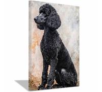 QUSAAOU Decorativo Para Pared Retrato de caniche negro Adecuado Para Paredes De Salas De Estar, Dormitorios, BañOs Y Pasillos; DecoracióN Del Hogar（Blanco y negro-40x60cm1 Enmarcado