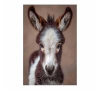 QUSAAOU Decorativo Para Pared Retrato lindo de burro mini Adecuado Para Paredes De Salas De Estar, Dormitorios, BañOs Y Pasillos; DecoracióN Del Hogar（Marrón-40x60cm1 Sin marco