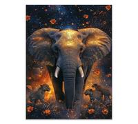 QUSAAOU Lienzo Minimalista Para Pared Jungla cósmica brillante elefante felinos salvajes Animal Wall Art Comedor Pasillo BañO Modern Picture Bedroom, Bathroom Cafe（Violeta-30x45cm1 Sin marco