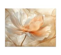 QUSAAOU Mural De Paisaje Natural Peonía naranja beige transparente contorno fino PóSter Lienzo Arte Mural Cuadro DecoracióN Del Hogar ImpresióN Para Dormitorio Sala De Estar -40x60cm Sin marco