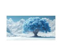 QUSAAOU Mural Paisaje Natural Árbol de la Vida dorado luminoso cielo estrellado reflejo agua PóSter Lienzo Arte Mural Cuadro DecoracióN Del Hogar Para Dormitorio Sala De Estar -30x60cmSin marco