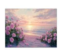 QUSAAOU Pintura Decorativa Para Rosas costeras pintura mural decorativa natural Arte De Pared Moderno Adecuado Para Dormitorios Comedores Pasillos BañOs Oficinas Y Cocinas （Rosa-30x45cm1 Sin marco