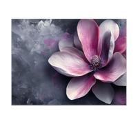 QUSAAOU Pintura Mural Magnolia rosa gris texturizada pétalos grandes En Lienzo Paisaje Impresiones ArtíSticas Para Sala De Estar Oficina Aula Sala De Reuniones BañO（malva-50x70cm Sin marco