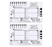 Qusedwey 2 Piezas de Regla de 7 Pasos de ECG, Regla de 7 Pasos de ECG para Interpretación de ECG/EKG, Regla de Guía de Referencia de ECG, Herramienta de Medición de Calibradores de ECG