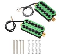 Qusedwey 2 Unids Doble Bobina Guitarra Eléctrica Humbucker Puente y Cuello Imán de Cerámica de Estilo de Invasor de Punk Verde