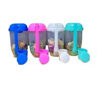 Qusedwey 4 Vasos para Ensalada con Tapas y Tenedor, Recipiente Agitador para Ensalada para Almuerzo, Vasos para Ensalada de Frutas y Verduras con Tapas y Tenedor