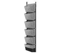 Qusedwey 6 Bolsillos para Colgar en la Pared del Jardín, Bolsas para Plantar, Macetero para Cultivo de Plantas y Vegetales, Color Gris