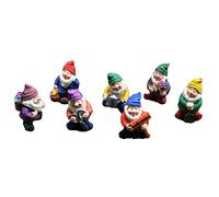 Qusedwey 7 Piezas Gnomos Estatuas de Resina de Hadas Mini Estatuas de JardíN DecoracióN Estatua de Cuento para DecoracióN de Festivales de Vacaciones