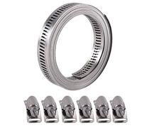 Qusedwey Abrazadera de Tornillo Sin Fin de Acero Inoxidable 304 Abrazadera de Manguera con Sujetadores Abrazadera de Manguera de Tubo Ajustable DIY Abrazadera de Conducto de 7,9 Pies