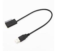 Qusedwey Adaptador USB de 35 Cm PC 6P+7P CD DVD ROM una USB 2.0 Convertidor Slimline Cable de Unidad de 13 Pines para PC Laptop Notebook