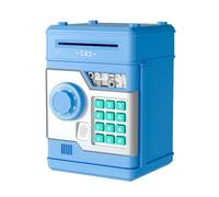Qusedwey Alcancía Electrónica Cajero Automático Contraseña Caja Fuerte Huella Digital Inteligente Banca Automática Regalo para Niños Azul