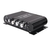 Qusedwey Amplificador HiFi -838 Mini Amplificador MP3 para Coche de 2.1 Canales Entrada Auxiliar Ajuste de Graves Altos y Bajos Amplificador Supergraves 20Wx2+40W