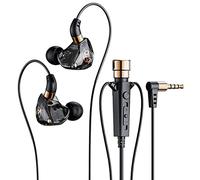 Qusedwey Auriculares HiFi con Cable y MicróFono Auriculares DináMicos con CancelacióN de Ruido Auriculares Intrauditivos Auriculares con Graves para Deportes (Negro)