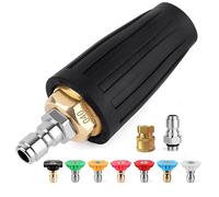 Qusedwey Boquilla Turbo para Lavadora una PresióN, Boquillas Giratorias para Lavadora una PresióN con ConexióN RáPida de 1/4 Pulgada+3/8 Pulgada, 7 Puntas Boquilla para Lavadora EléCtrica