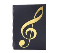 Qusedwey Carpeta de Partituras, 60 PáGinas, Carpeta/Soporte para Partituras, Se Adapta Al TamañO de Carta A4, Carpeta de Coro Grabable y Desmontable (Negro)