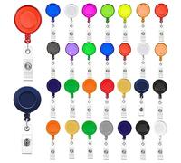 Qusedwey Carretes RetráCtiles para Insignias, Paquete de 30 Soportes Coloridos para Clips de Insignias para Tarjeta de IdentificacióN de Nombre, Tarjeta Clave