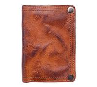 Qusedwey Cartera Arrugada Hecha una Mano, Carteras de de Vaca para Hombre, Clips de Dinero de Retro, Tarjetero Crazy Horse, MarróN