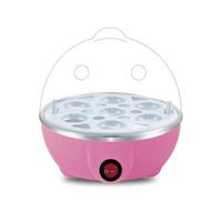 Qusedwey Cocedor de Huevos Rápido: Cocedor de Huevos Eléctrico con Capacidad para 7 Huevos, para Huevos Duros, Huevos Escalfados y Huevos Revueltos, Enchufe Europeo Rosa