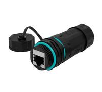 Qusedwey Conector de Cable de Red Cat5/Cat6 Resistente Al Agua IP68 con Cabezal Recto de Red RJ45, Enchufe de Junta de Cable Rj45 A Prueba de Polvo para Exteriores