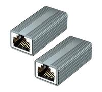 Qusedwey Conector RJ45 de 10 Gbps, Extensor de Red Gigabit Hembra A Hembra para Adaptador de Cable Ethernet Cat8 Cat7 Cat6 Cat5, 2 Piezas