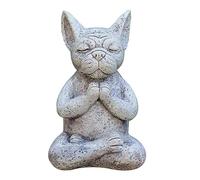 Qusedwey Estatua de Perro Meditando Buda, Estatua de MeditacióN de Bulldog FrancéS, Adorno de Resina de Bulldog Meditando, Adorno de Bulldog de Yoga