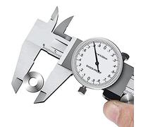 Qusedwey Herramienta de MedicióN de Calibre MéTrico de 0-200 Mm Calibrador Vernier de Dial Calibrador Vernier a Prueba de Golpes de 0,02 Mm (TGBK150-0-200MM)