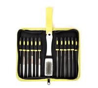 Qusedwey Juego de Limas de Aguja de 13 Piezas, 6 Limas de Diamante y 6 Juegos de Limas de Acero y Cepillo de Limpieza y Estuche con