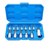 Qusedwey Juego de Llaves de Vaso con Puntas Torx de Estrella de 13 Piezas T8-T70 H2-H14, Llaves de Vaso de 1/4 Pulgadas, 3/8 Pulgadas y 1/2 Pulgadas para Trabajos de Uso Manual