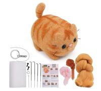 Qusedwey Juego Fieltro con Aguja Animales, Juego Materiales Fieltro Lana para Bricolaje con Instrucciones Herramienta Fieltro para Proyecto Artesanal Fieltro con Aguja