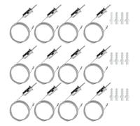 Qusedwey Kit de 12 Juegos de Cables de Suspensión Hexagonales para Garaje, Colgantes de Acero, Conector de Luz Tipo Panal, Cable de Alambre Colgante de 1 M.