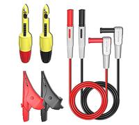 Qusedwey Kit de Cables de Examen de MultíMetro de 6 Piezas con Pinzas de Cocodrilo, Clip de Sonda de PerforacióN de Alambre para VoltíMetro de MultíMetro
